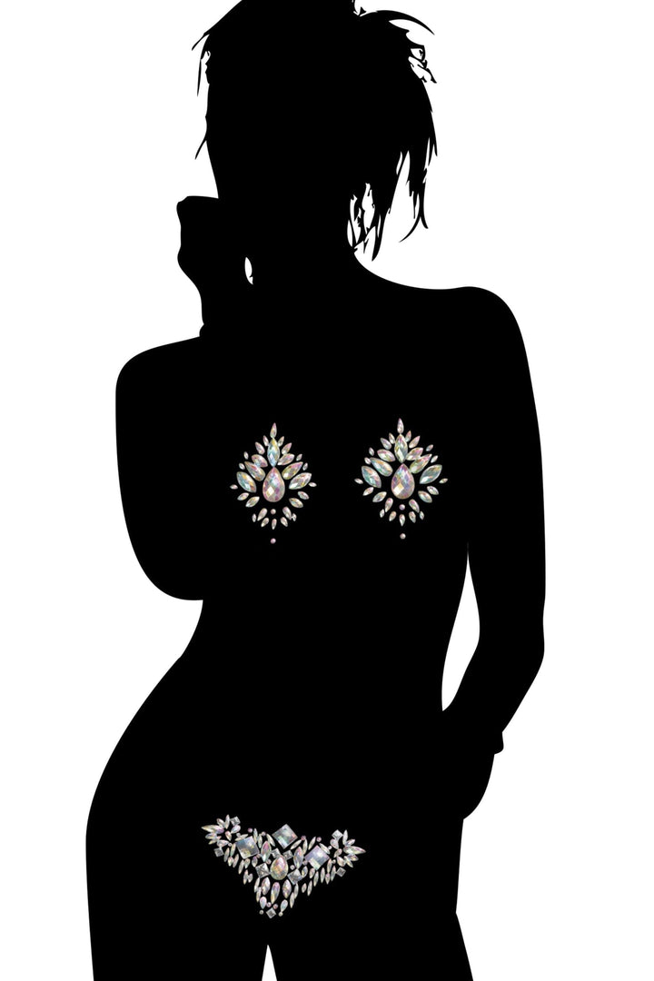 Crystal Rhinestone Flat Pasties / Body Jewel-Body Jewelry-Coquette-Rainbow-O/S-SEXYSHOES.COM