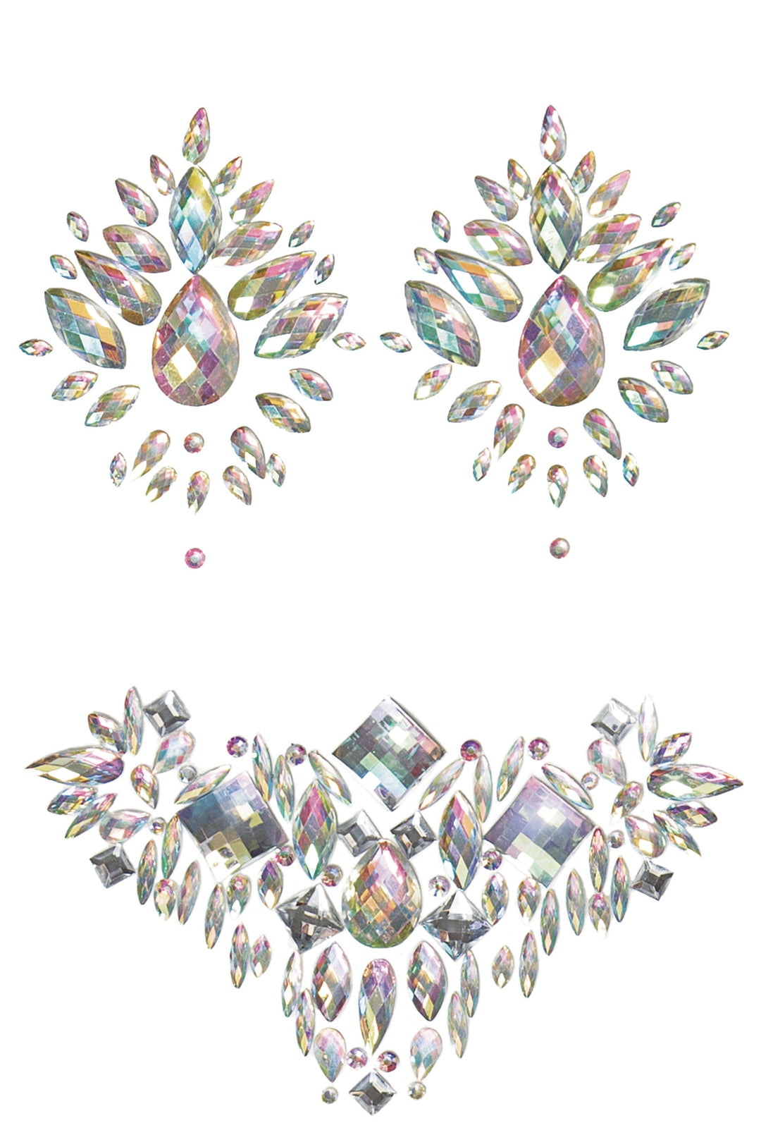 Crystal Rhinestone Flat Pasties / Body Jewel-Body Jewelry-Coquette-Rainbow-O/S-SEXYSHOES.COM