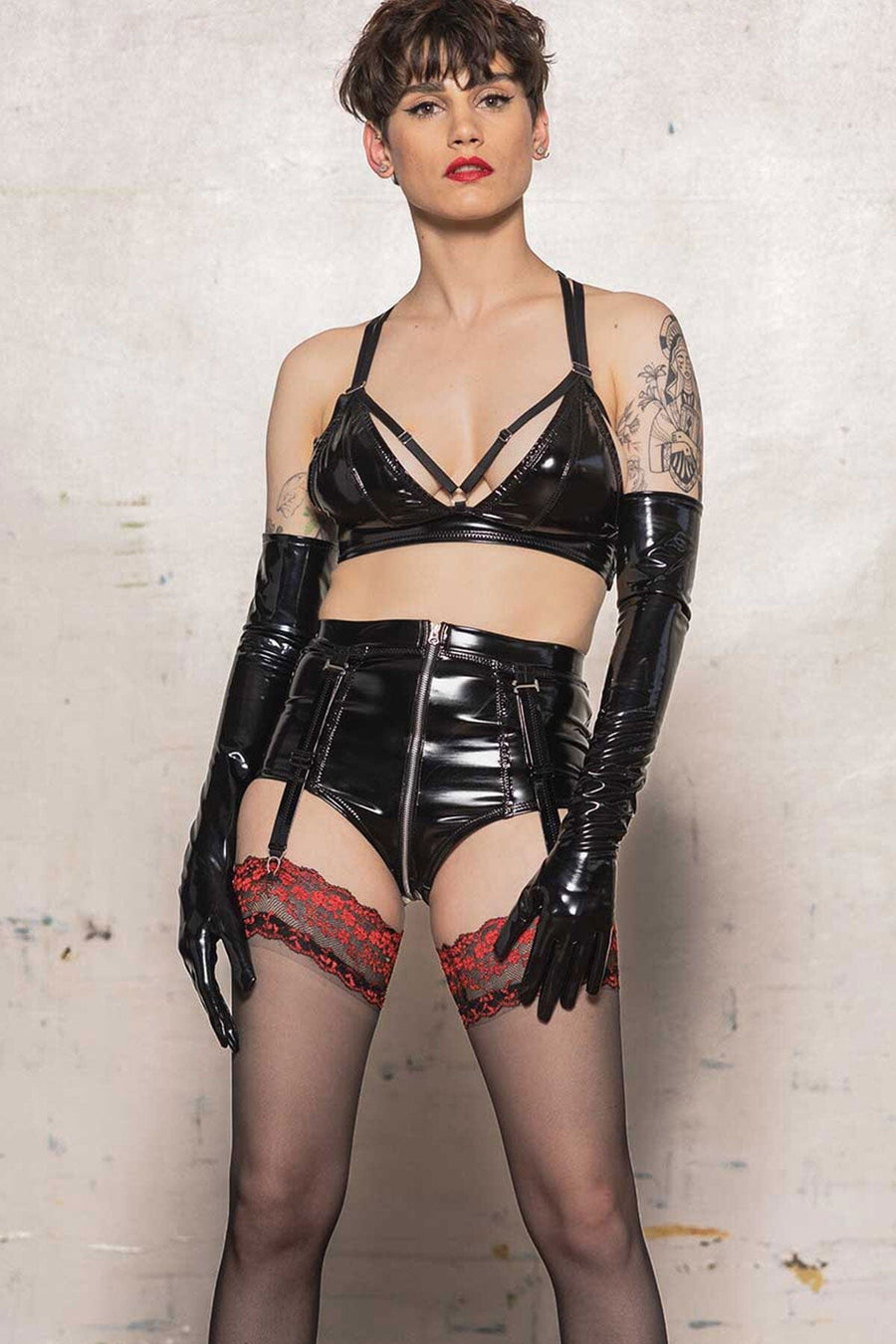 Patrice Catanzaro Crystal Shorty Vinyl in Black  from SexyShoes.com