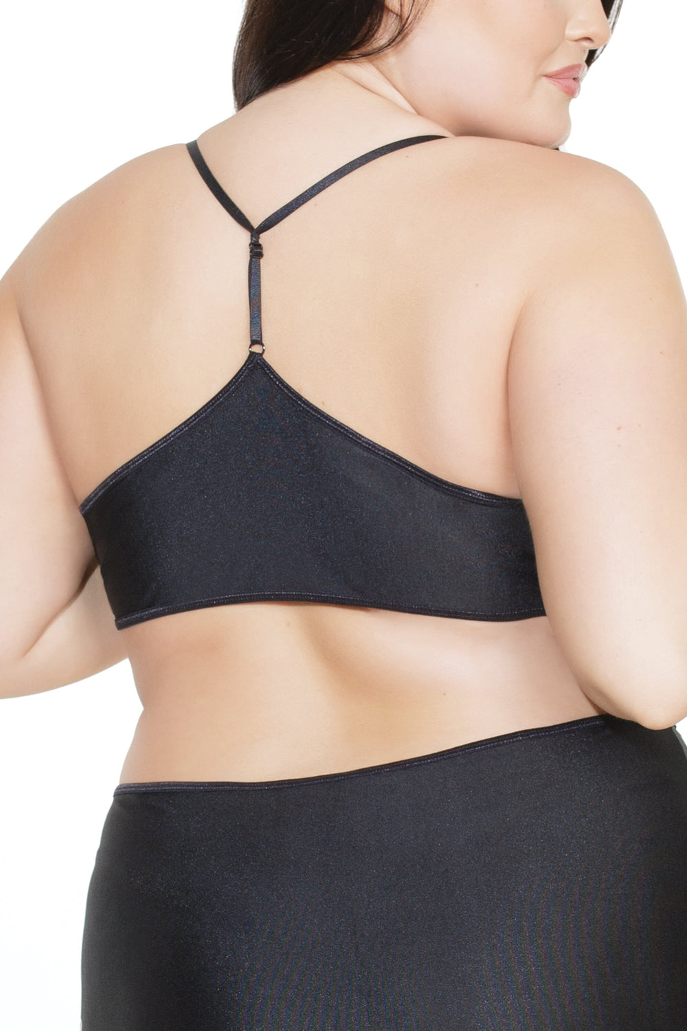 Cupless Underbust Bra Band W/ Cf Hook & Eye Closure & Adjustable T Back | Plus Size-Bras-Coquette-Black-Q-SEXYSHOES.COM