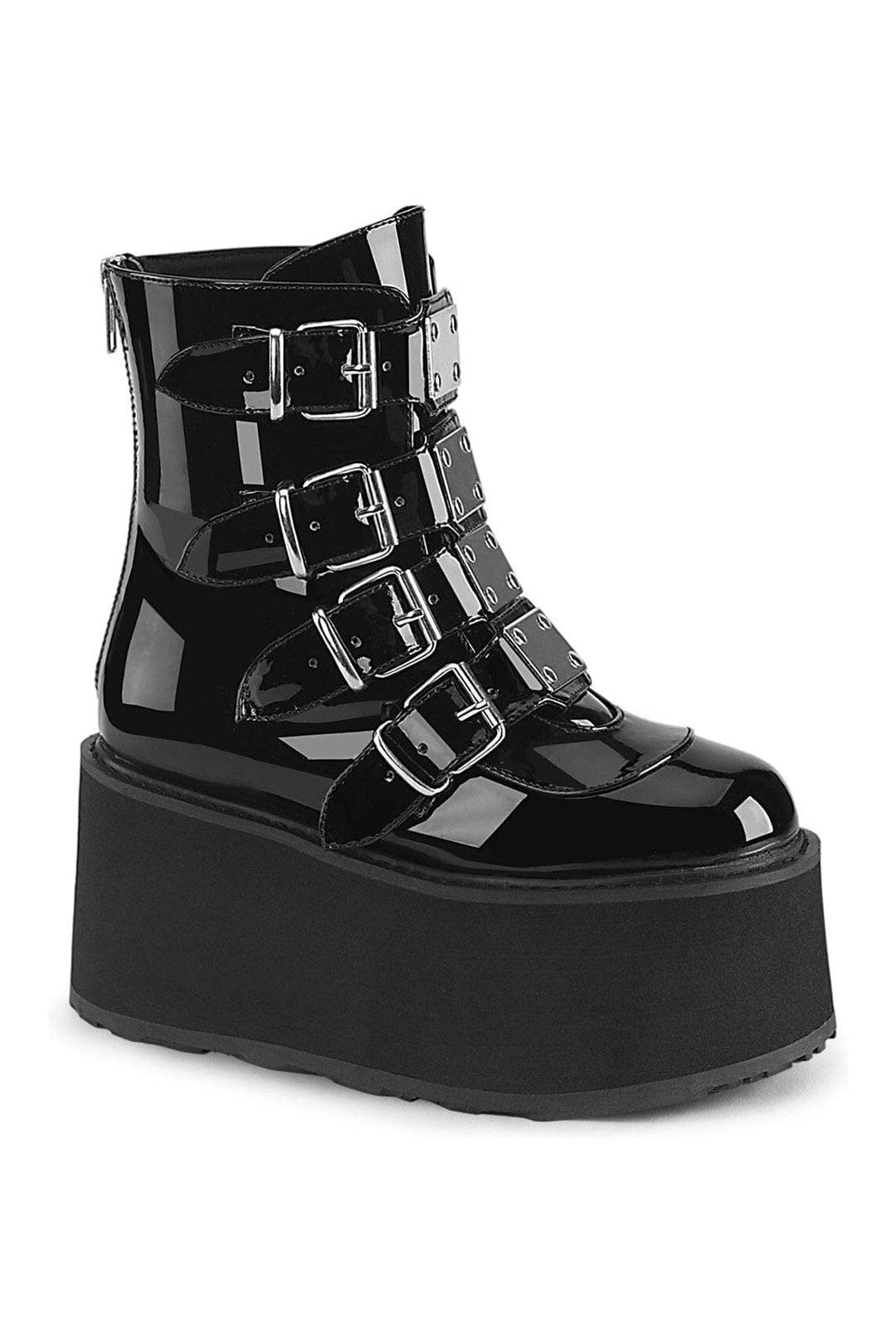 DAMNED-105 Black Patent Ankle Boot-Ankle Boots-Demonia-Black-10-Patent-SEXYSHOES.COM