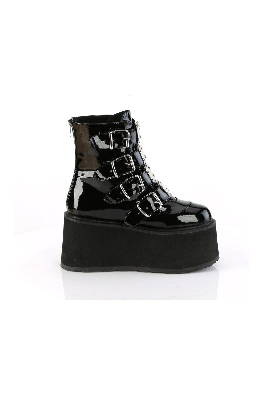 DAMNED-105 Black Patent Ankle Boot-Ankle Boots-Demonia-SEXYSHOES.COM
