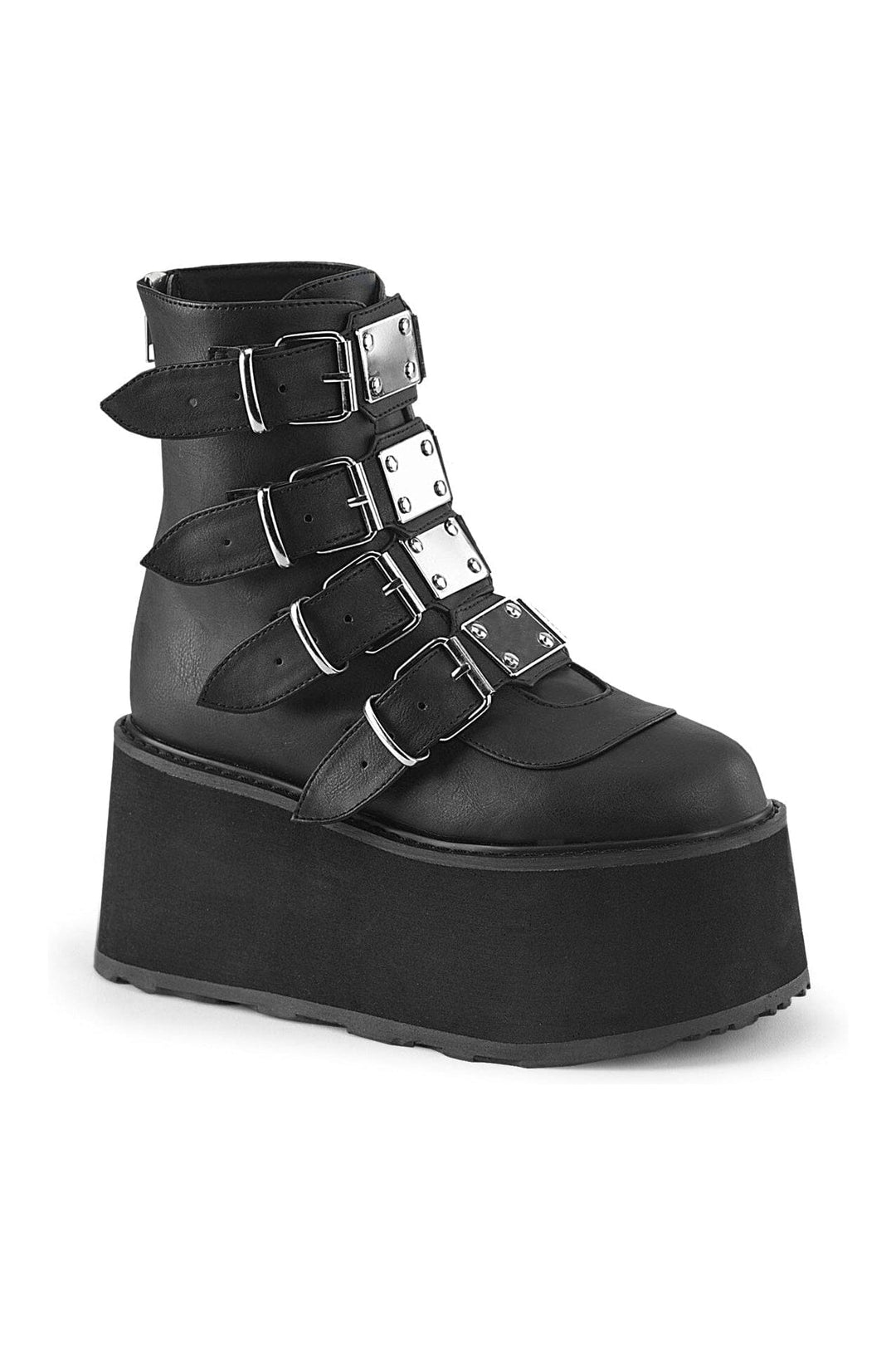 DAMNED-105 Black Vegan Leather Ankle Boot-Ankle Boots-Demonia-Black-10-Vegan Leather-SEXYSHOES.COM