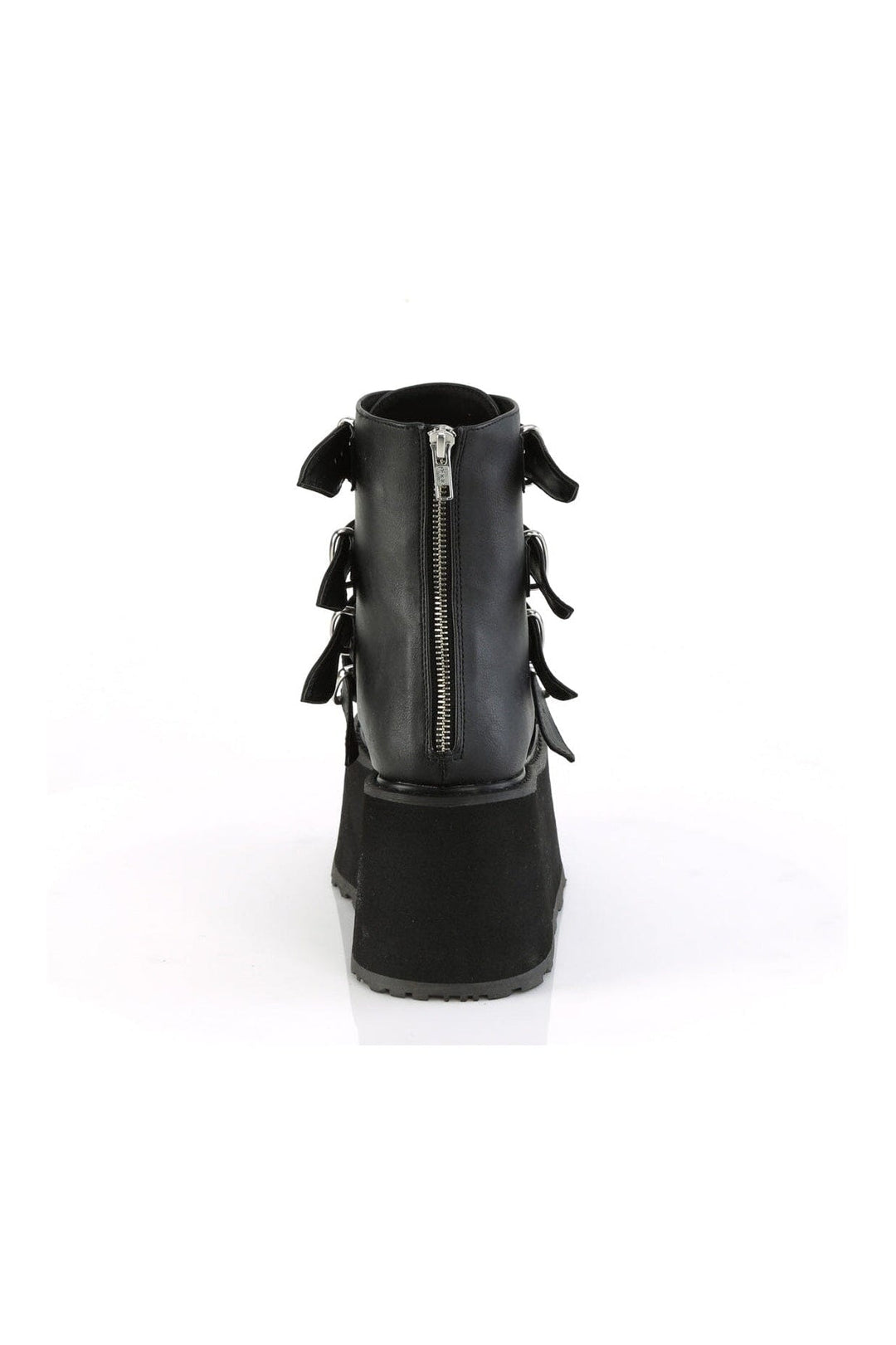 Demonia DAMNED-105 Black Vegan Leather Ankle Boot in Black Vegan Leather