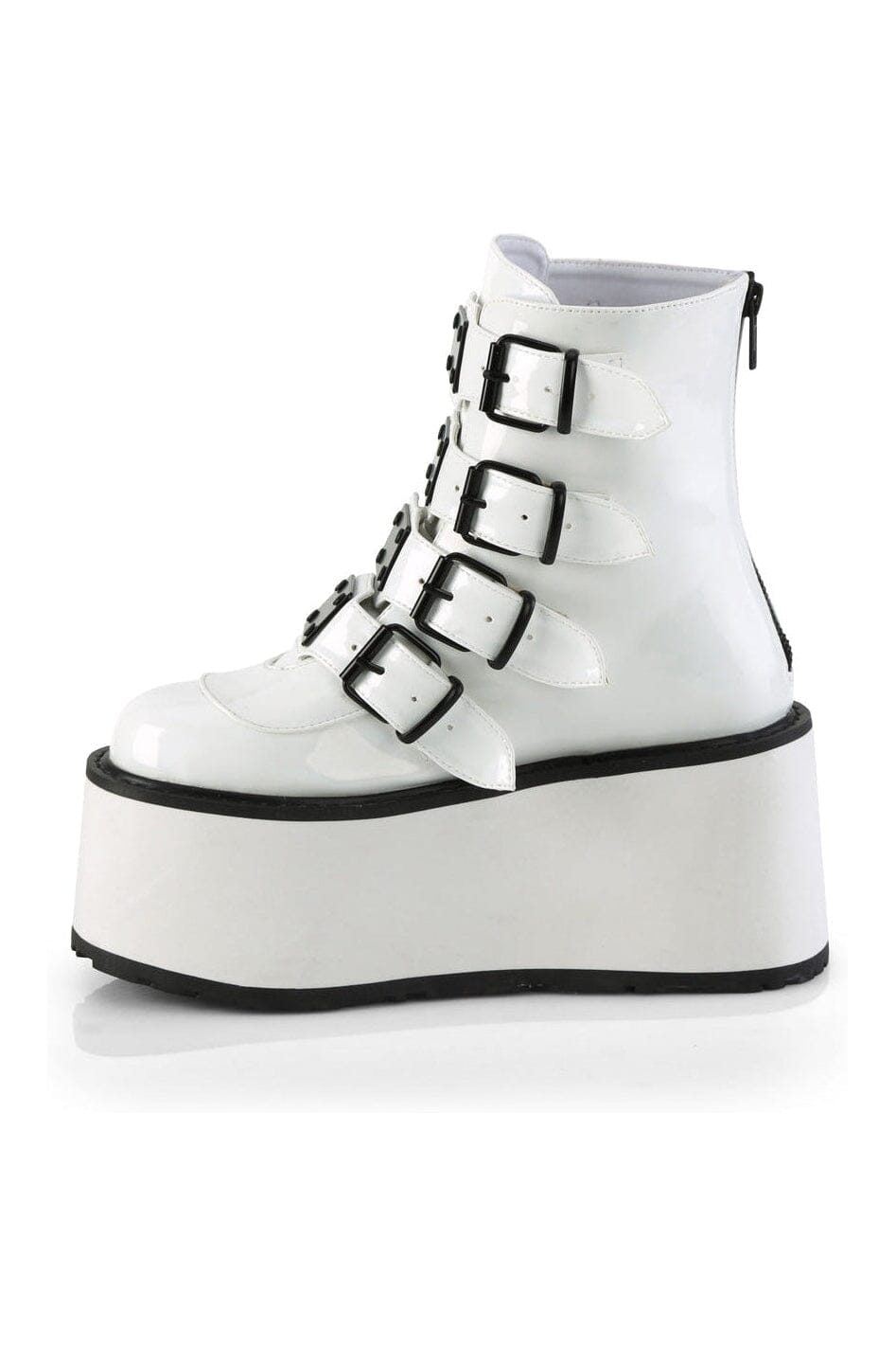 DAMNED-105 White Hologram Patent Ankle Boot-Ankle Boots-Demonia-SEXYSHOES.COM