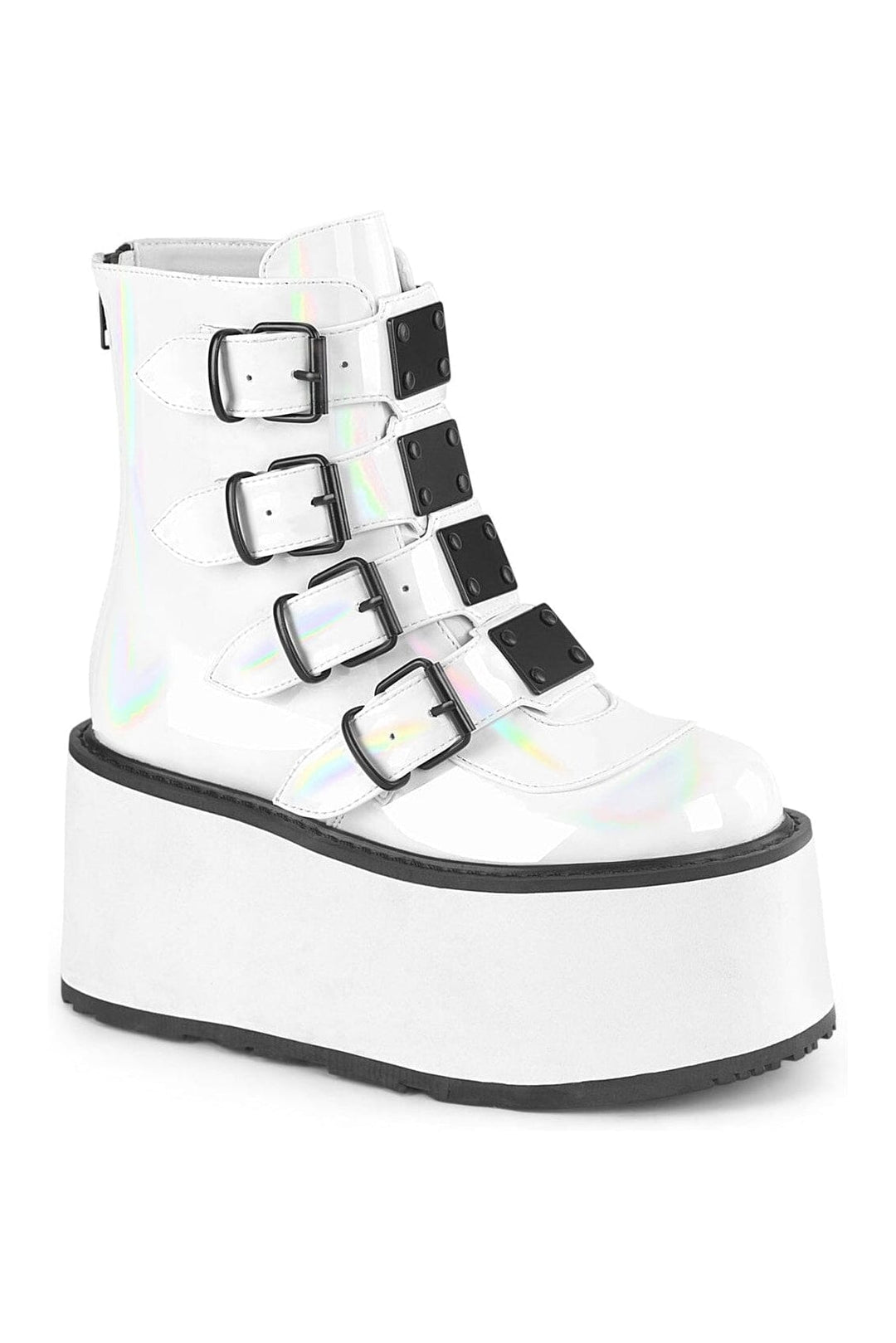 DAMNED-105 White Hologram Patent Ankle Boot-Ankle Boots-Demonia-White-10-Hologram Patent-SEXYSHOES.COM