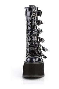 Demonia DAMNED-225 Black Hologram Patent Knee Boot in Black Hologram Patent