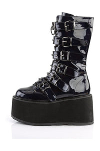 Demonia DAMNED-225 Black Hologram Patent Knee Boot in Black Hologram Patent