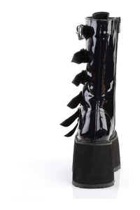 Demonia DAMNED-225 Black Hologram Patent Knee Boot in Black Hologram Patent