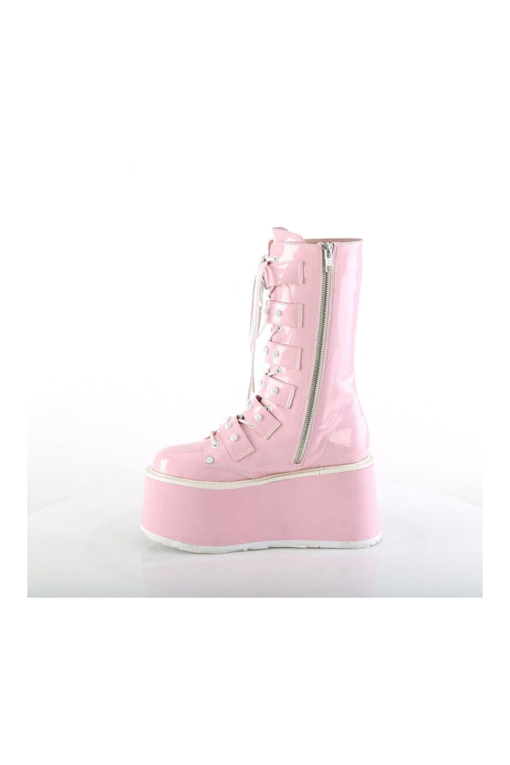 DAMNED-225 Pink Hologram Patent Knee Boot-Knee Boots-Demonia-SEXYSHOES.COM