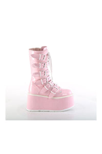 Demonia DAMNED-225 Pink Hologram Patent Knee Boot in Pink Hologram Patent