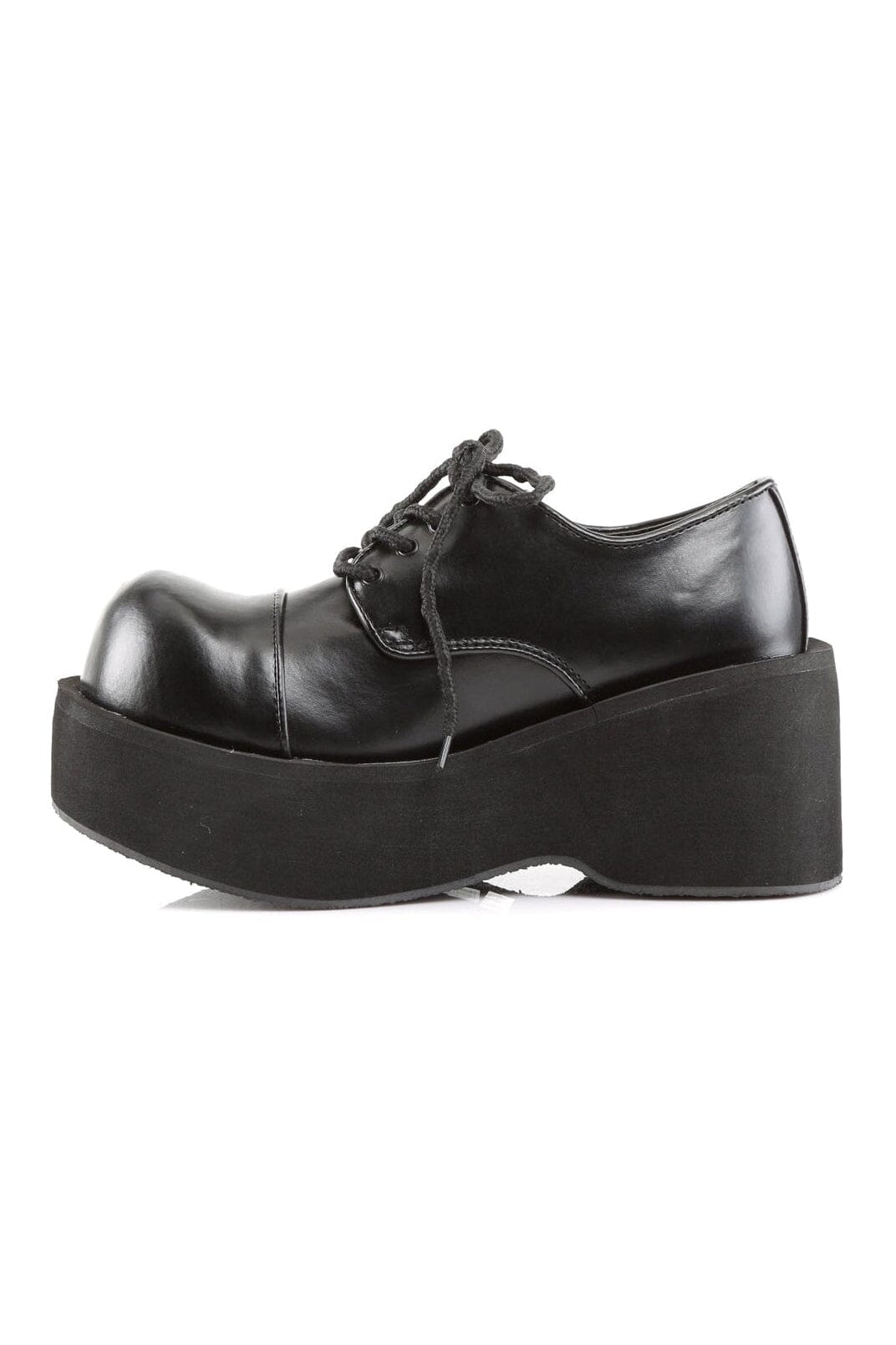 Demonia DANK-101 Black Vegan Leather Cyber Shoe in Black Vegan Leather