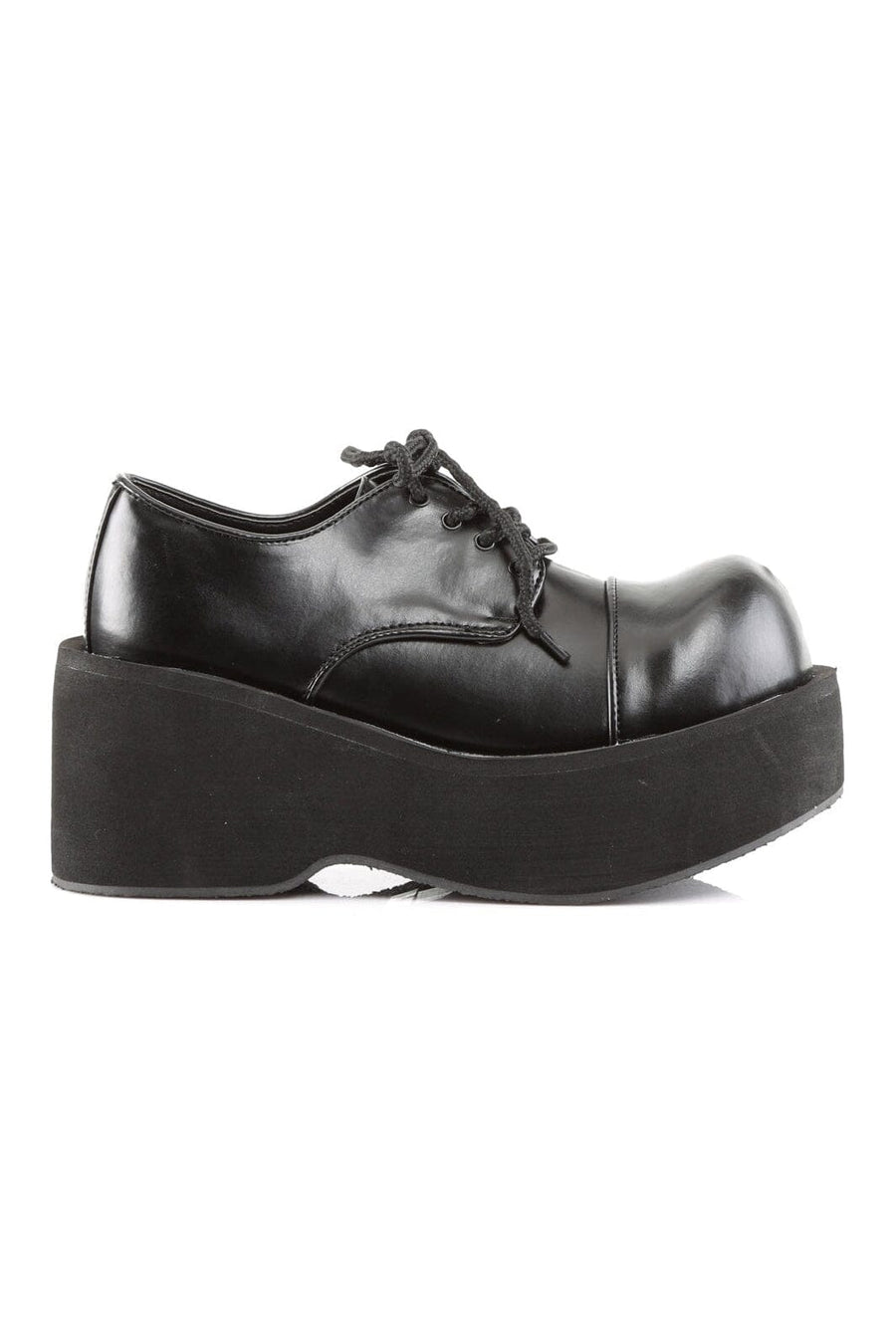 Demonia DANK-101 Black Vegan Leather Cyber Shoe in Black Vegan Leather