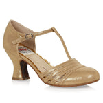 SS-Bettie Page Sammy Pump | Gold Faux Leather