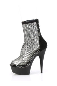 Pleaser DELIGHT-1009 Black Faux Suede Ankle Boot in Black Faux Suede