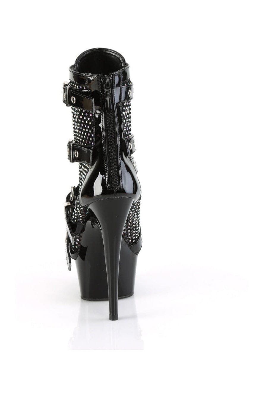 Pleaser DELIGHT-1013RM Black Patent Ankle Boot in Black Patent