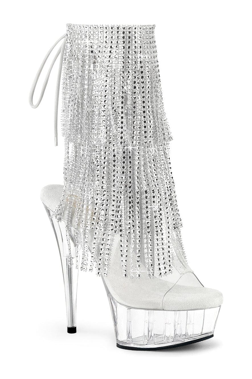 Pleaser DELIGHT-1017RSF Clear Vinyl Ankle Boot in Clear Vinyl from SexyShoes.com