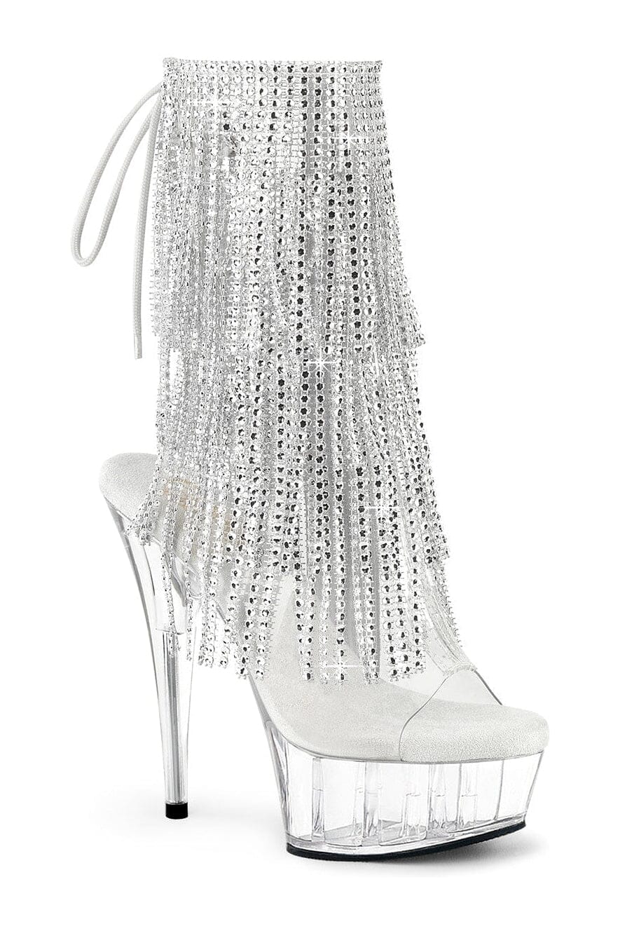 DELIGHT-1017RSF Clear Vinyl Ankle Boot-Ankle Boots-Pleaser-Clear-10-Vinyl-SEXYSHOES.COM