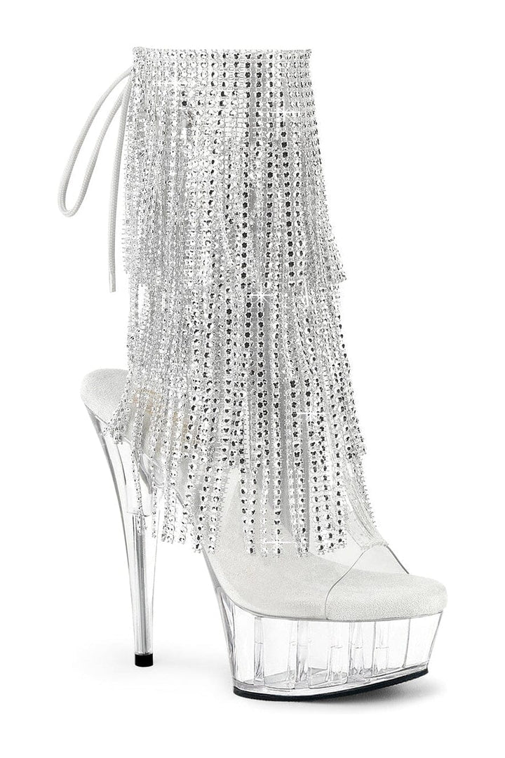 Pleaser Clear Ankle Boots Platform Stripper Shoes | Buy at Sexyshoes.com