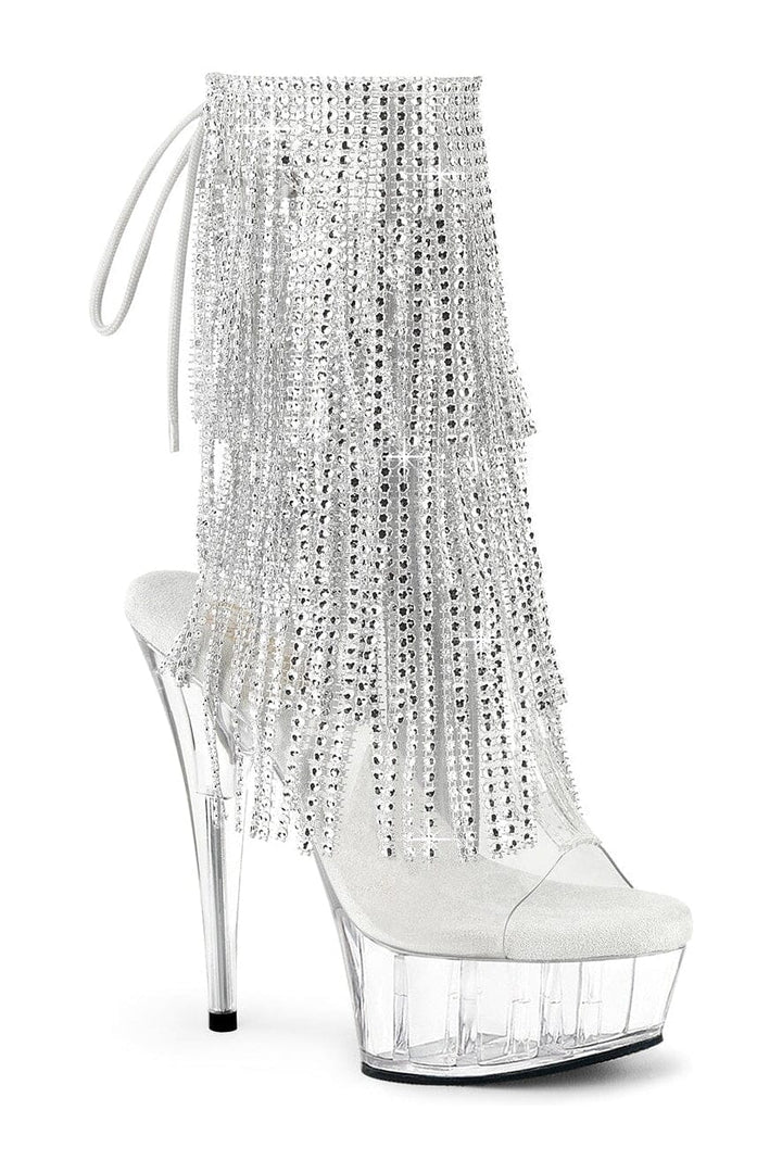 Pleaser Clear Ankle Boots Platform Stripper Shoes | Buy at Sexyshoes.com