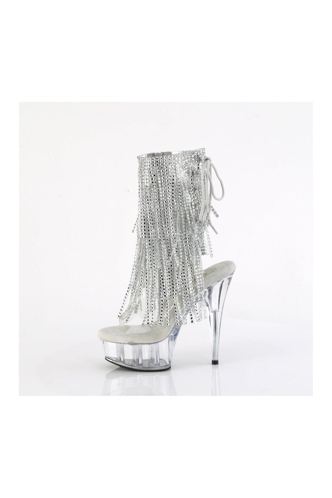 Pleaser DELIGHT-1017RSF Clear Vinyl Ankle Boot in Clear Vinyl