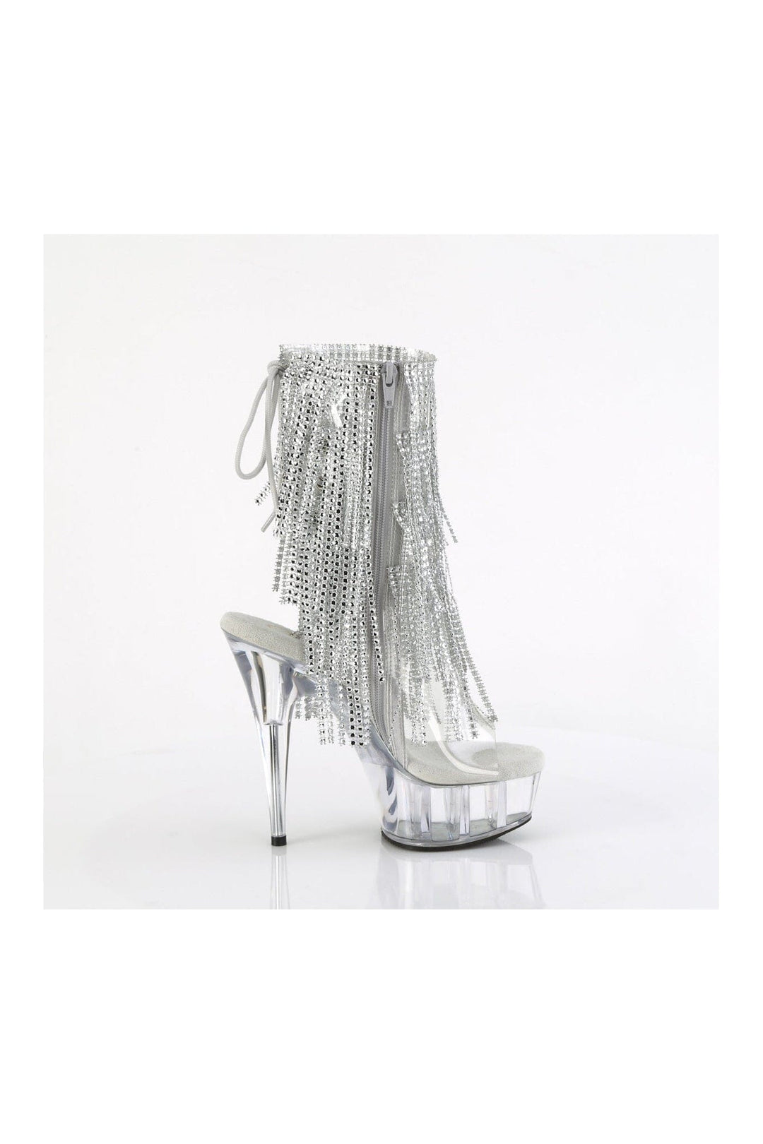 Pleaser DELIGHT-1017RSF Clear Vinyl Ankle Boot in Clear Vinyl