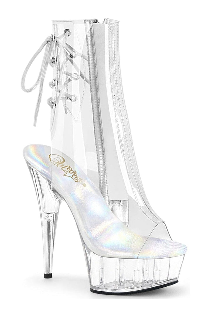 Pleaser Clear Ankle Boots Platform Stripper Shoes | Buy at Sexyshoes.com