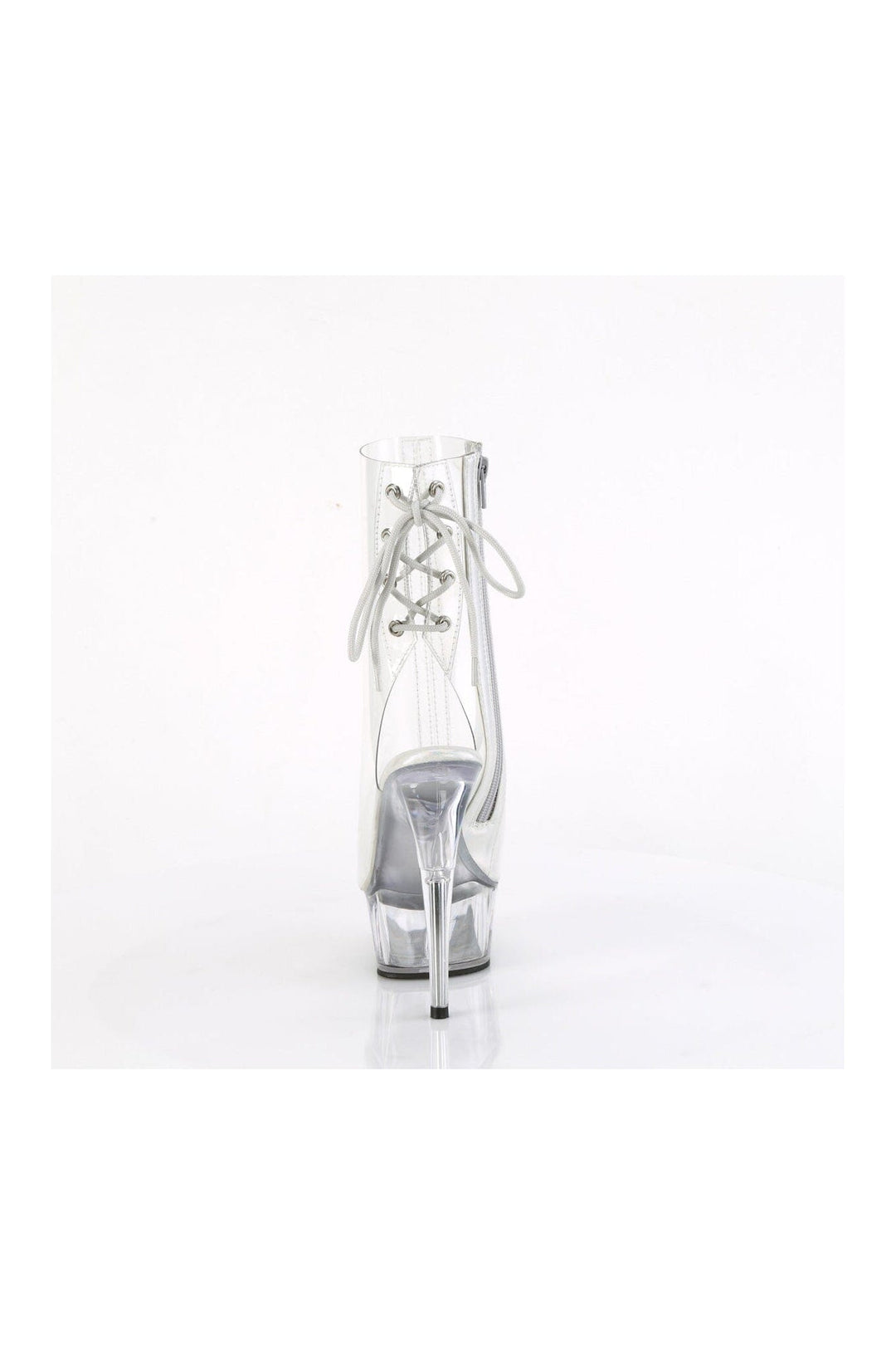 Pleaser DELIGHT-1018C Clear Vinyl Ankle Boot in Clear Vinyl