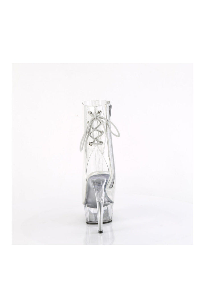 DELIGHT-1018C Clear Vinyl Ankle Boot-Ankle Boots-Pleaser-SEXYSHOES.COM