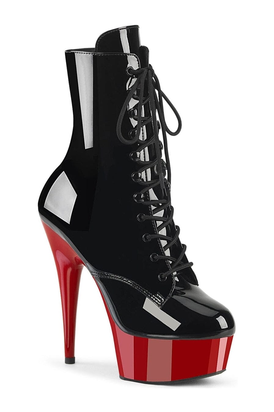 Pleaser DELIGHT-1020 Black Patent Ankle Boot in Black Patent from SexyShoes.com