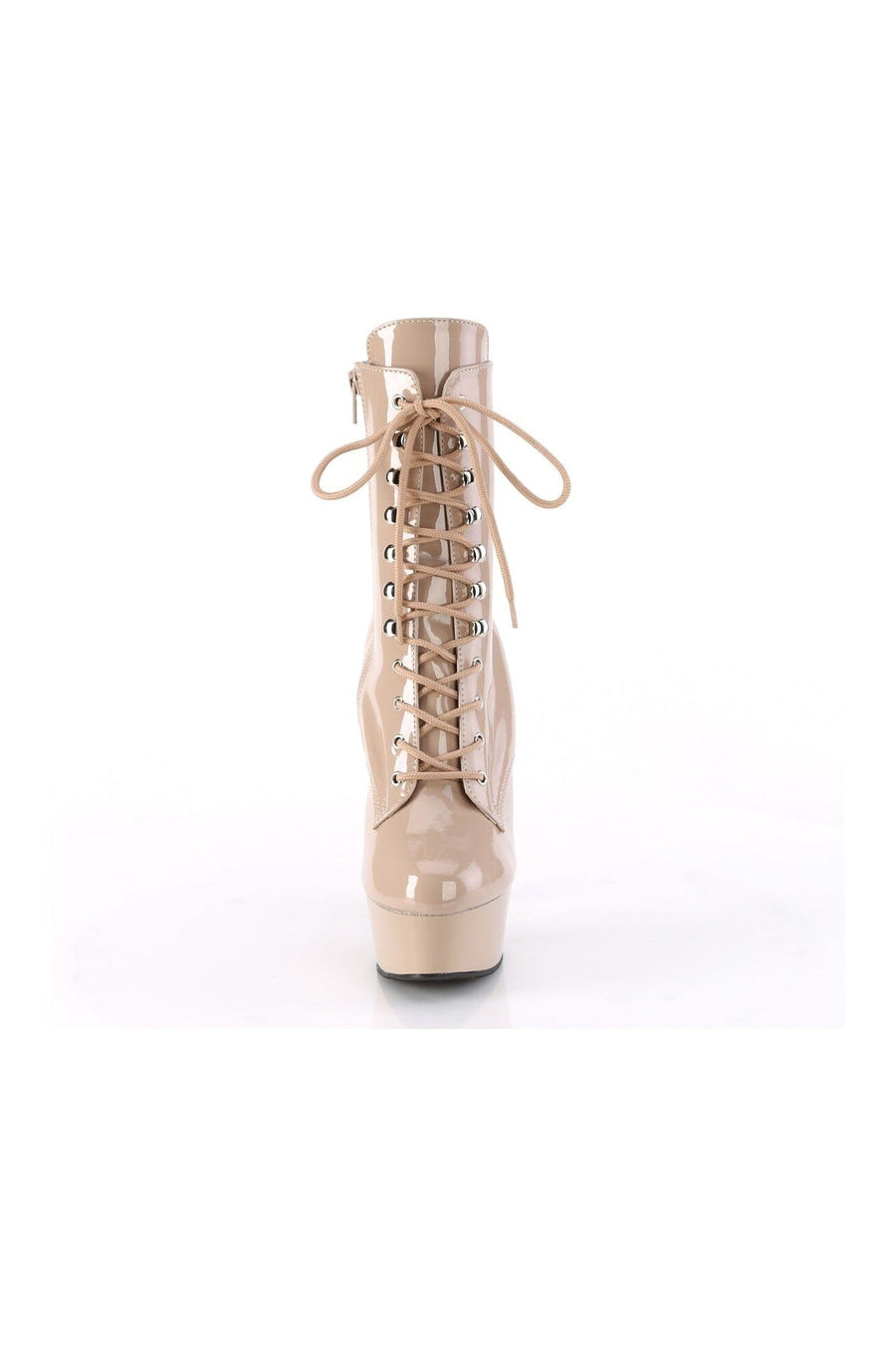 Pleaser DELIGHT-1020 Nude Patent Ankle Boot in Nude Patent