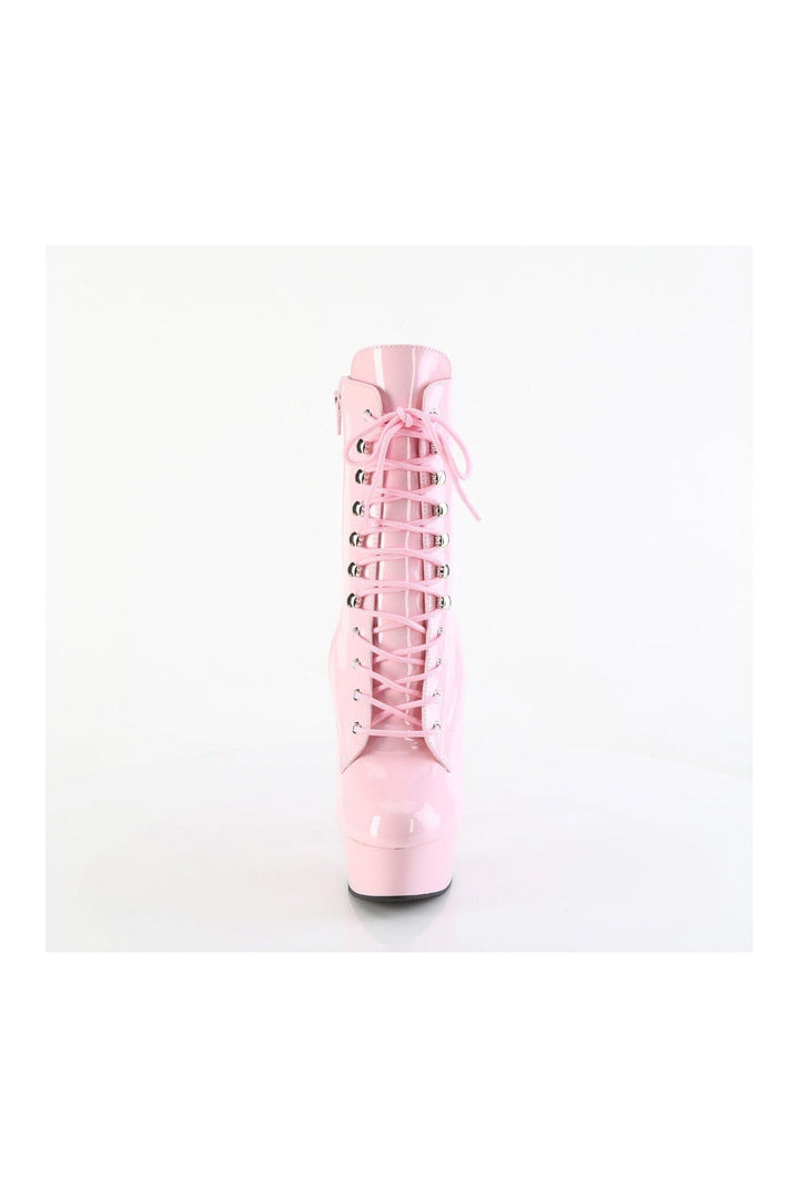 DELIGHT-1020 Pink Patent Ankle Boot