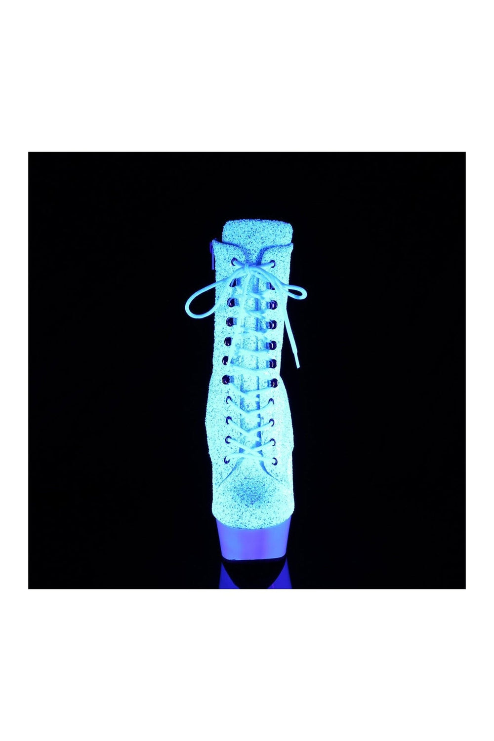 Pleaser DELIGHT-1020LG White Glitter Ankle Boot in White Glitter