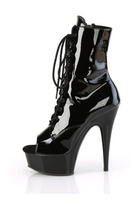 Pleaser DELIGHT-1021 Black Patent Ankle Boot in Black Patent