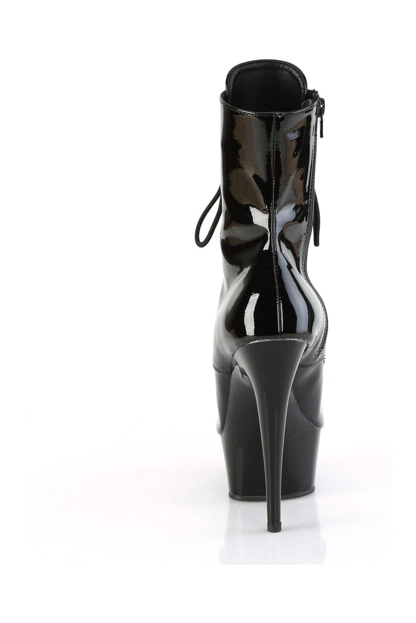 Pleaser DELIGHT-1021 Black Patent Ankle Boot in Black Patent