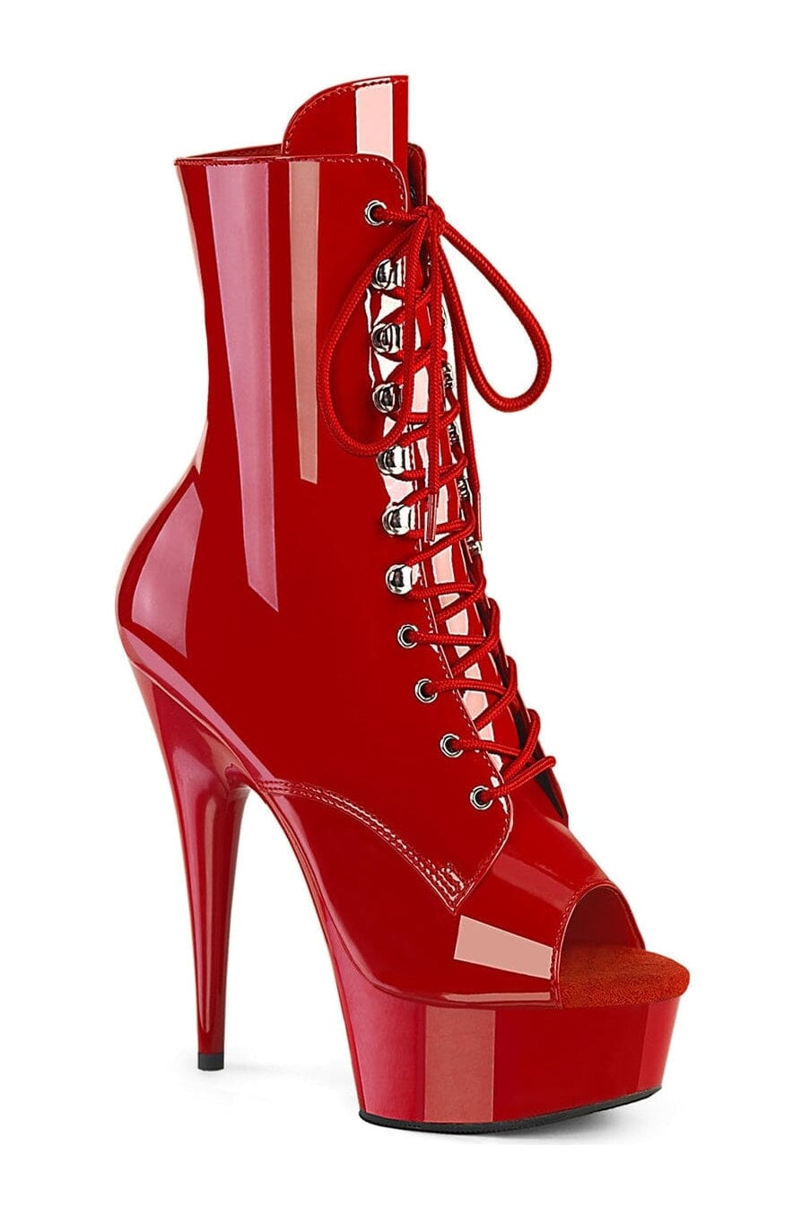 Pleaser Red Ankle Boots Platform Stripper Shoes | Buy at Sexyshoes.com