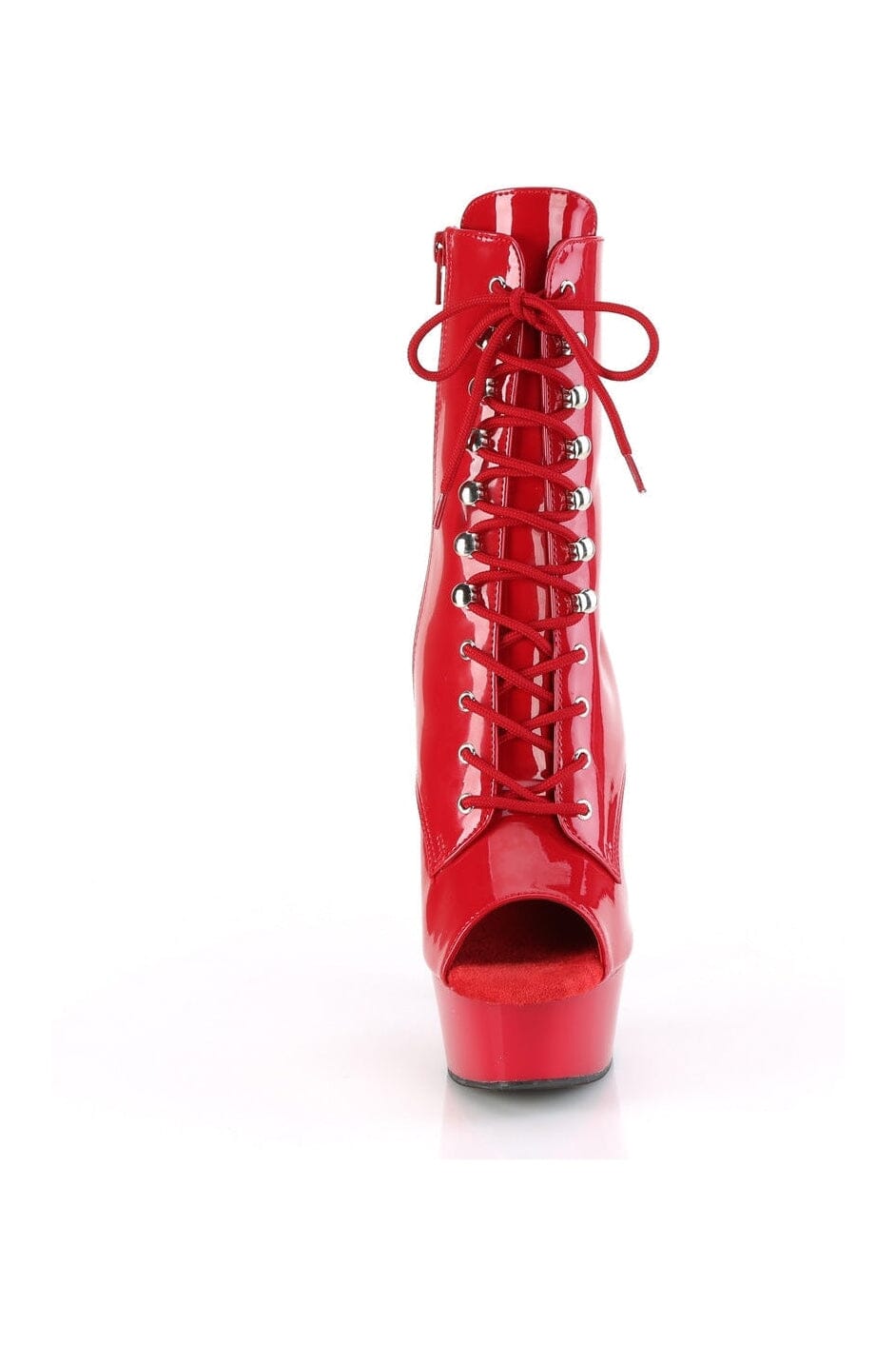 Pleaser DELIGHT-1021 Red Patent Ankle Boot in Red Patent