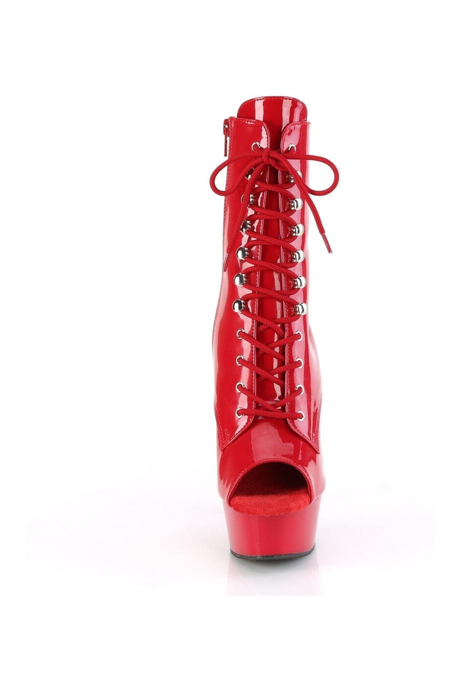 DELIGHT-1021 Red Patent Ankle Boot-Ankle Boots-Pleaser-SEXYSHOES.COM