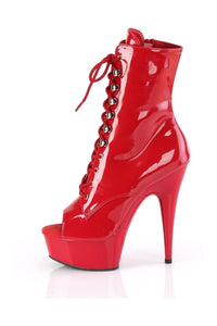 Pleaser DELIGHT-1021 Red Patent Ankle Boot in Red Patent