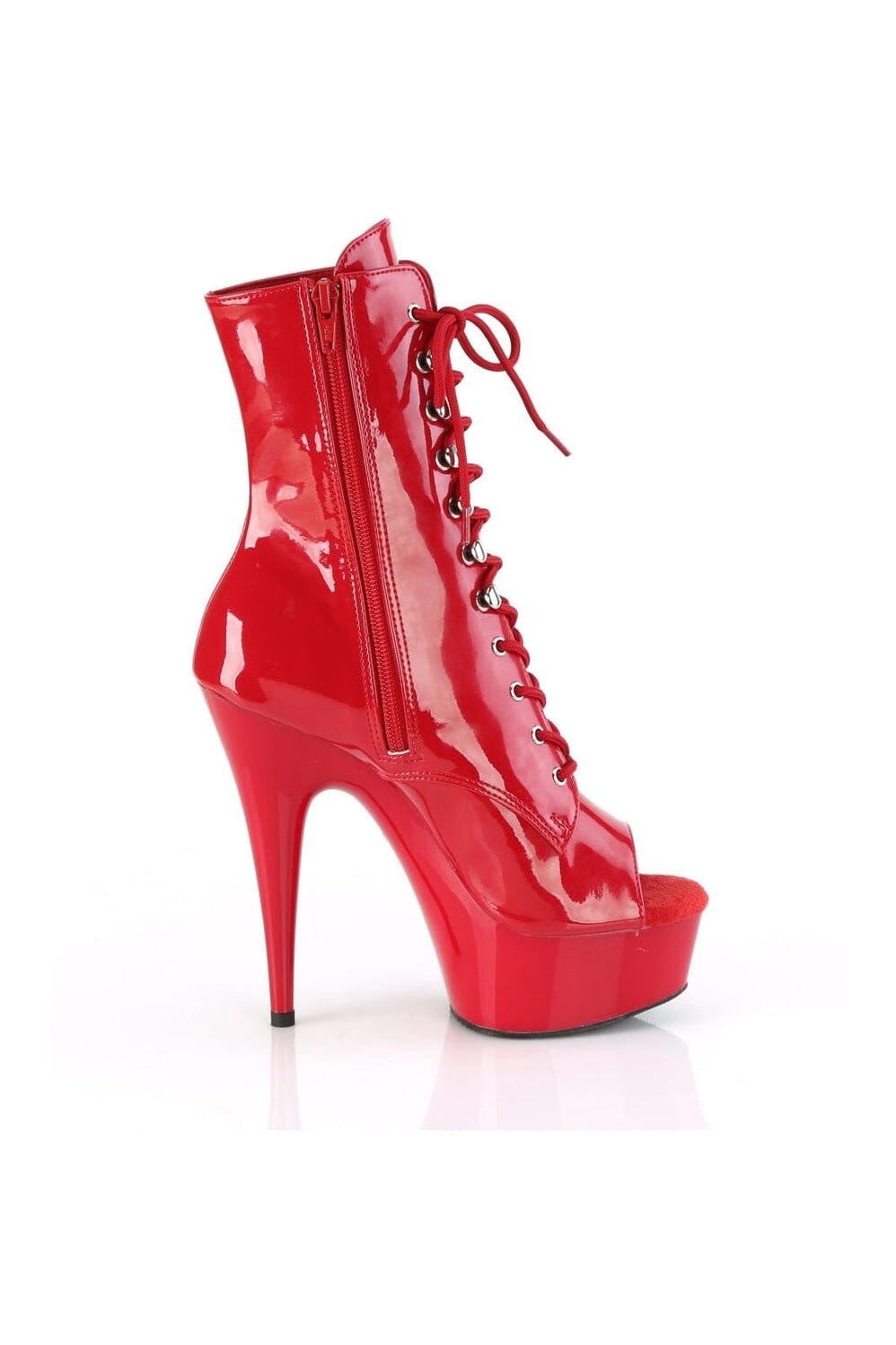 DELIGHT-1021 Red Patent Ankle Boot-Ankle Boots-Pleaser-SEXYSHOES.COM