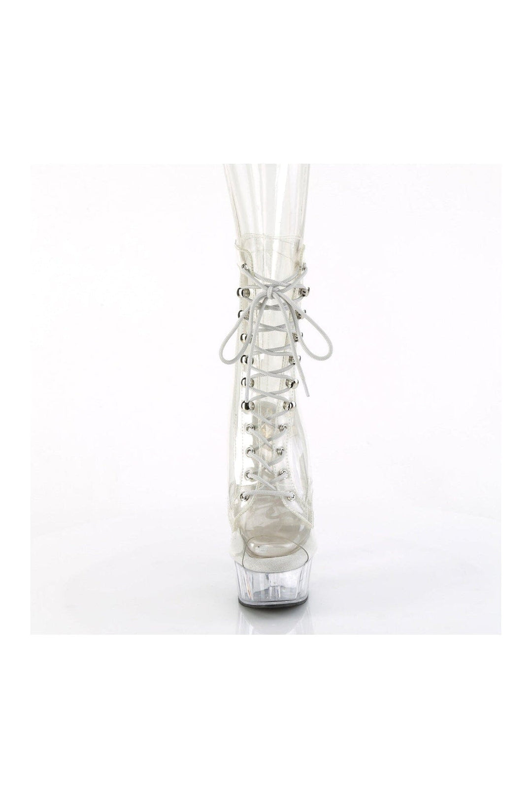 DELIGHT-1021C Clear Vinyl Ankle Boot-Ankle Boots-Pleaser-SEXYSHOES.COM