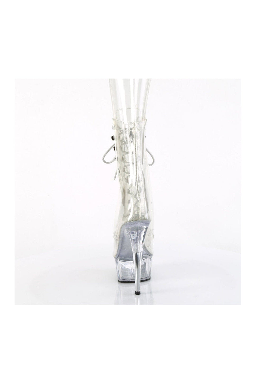 Pleaser DELIGHT-1021C Clear Vinyl Ankle Boot in Clear Vinyl
