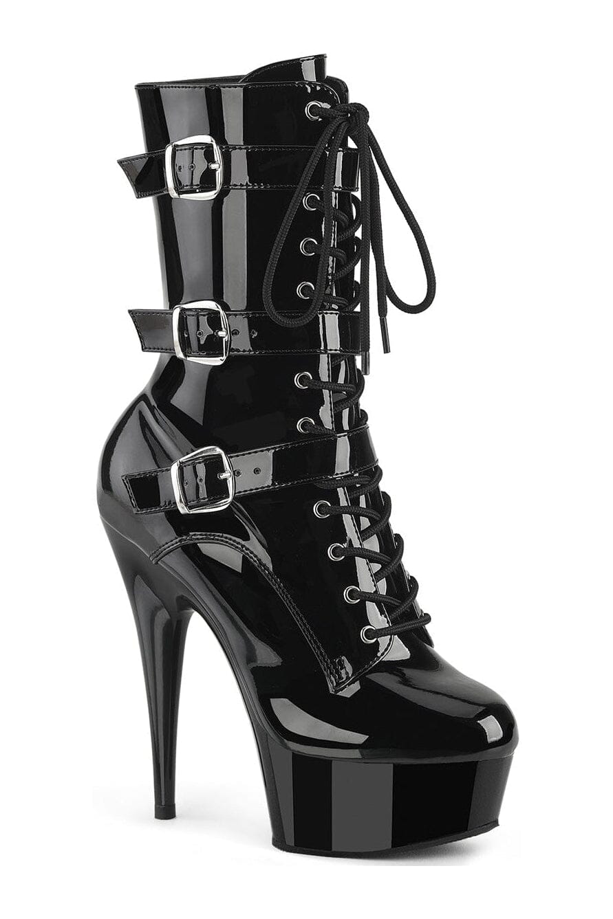 DELIGHT-1043 Black Patent Ankle Boot-Ankle Boots-Pleaser-Black-10-Patent-SEXYSHOES.COM