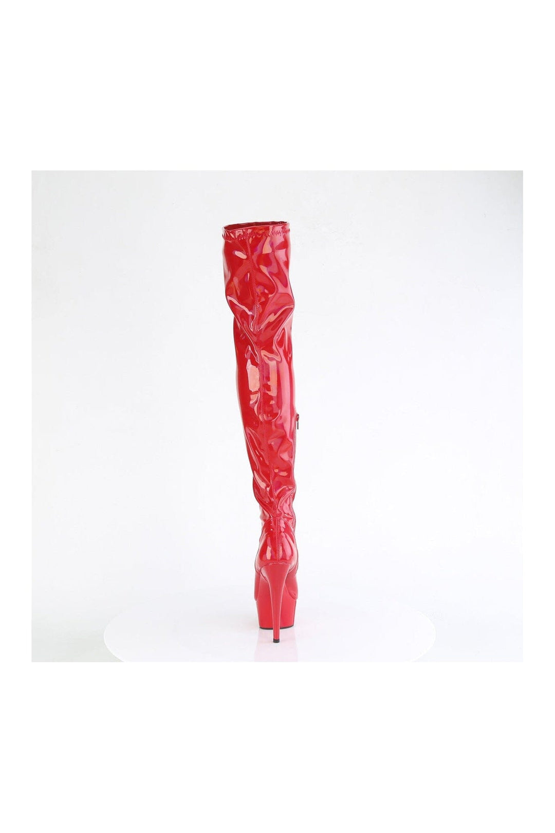 Pleaser DELIGHT-3000HWR Red Patent Thigh Boot in Red Patent