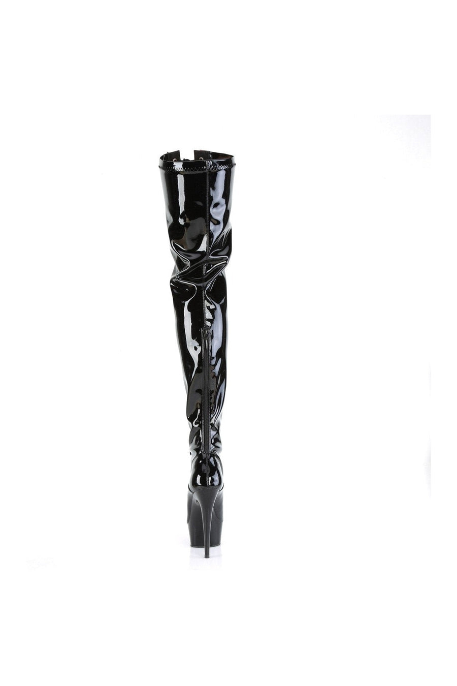 Pleaser DELIGHT-3027 Thigh Boot in Black Patent
