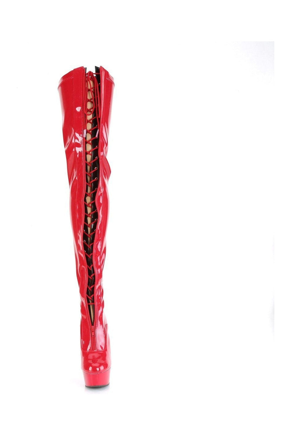 DELIGHT-3027 Thigh Boot | Red Patent-Thigh Boots-Pleaser-SEXYSHOES.COM