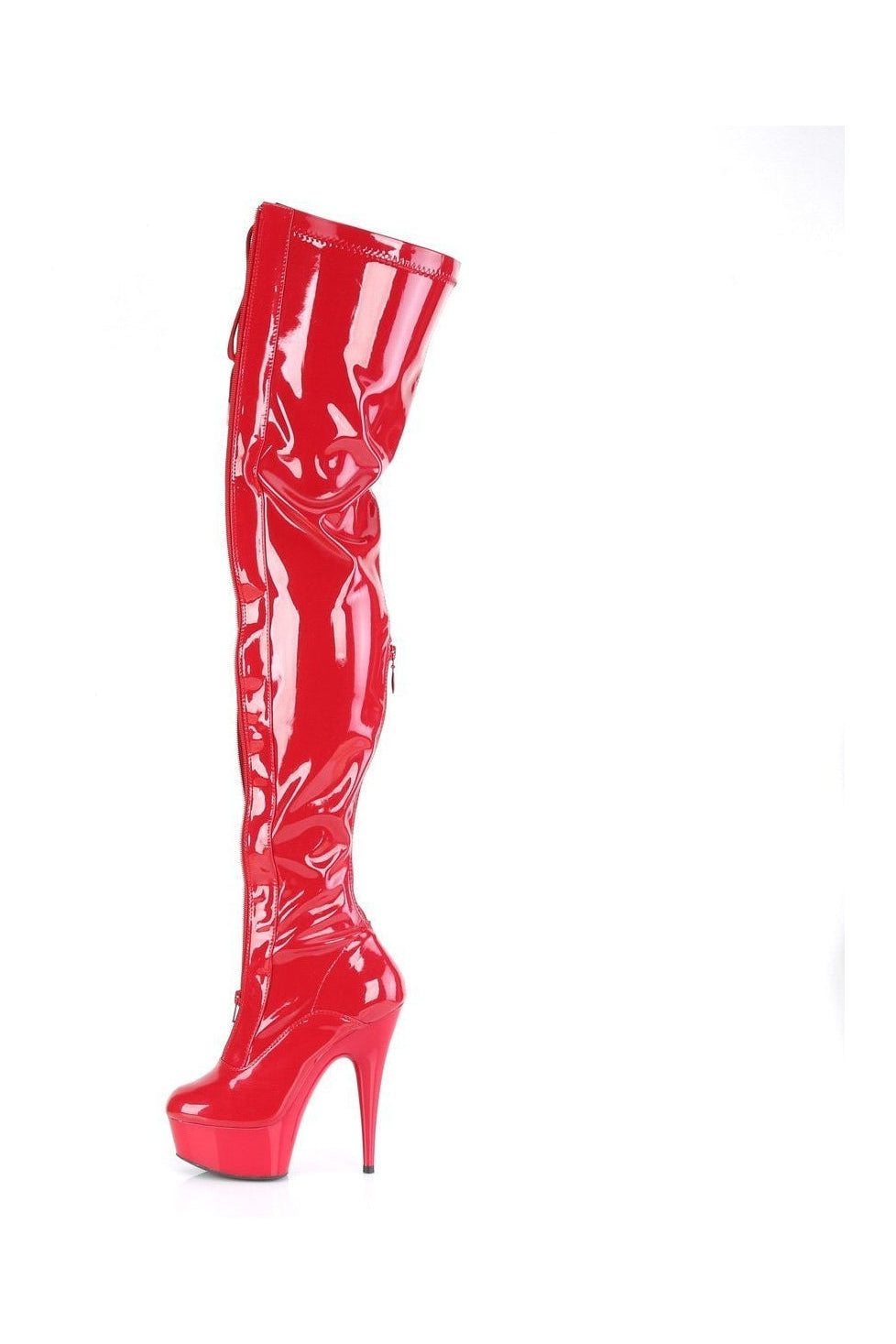 DELIGHT-3027 Thigh Boot | Red Patent-Thigh Boots-Pleaser-SEXYSHOES.COM