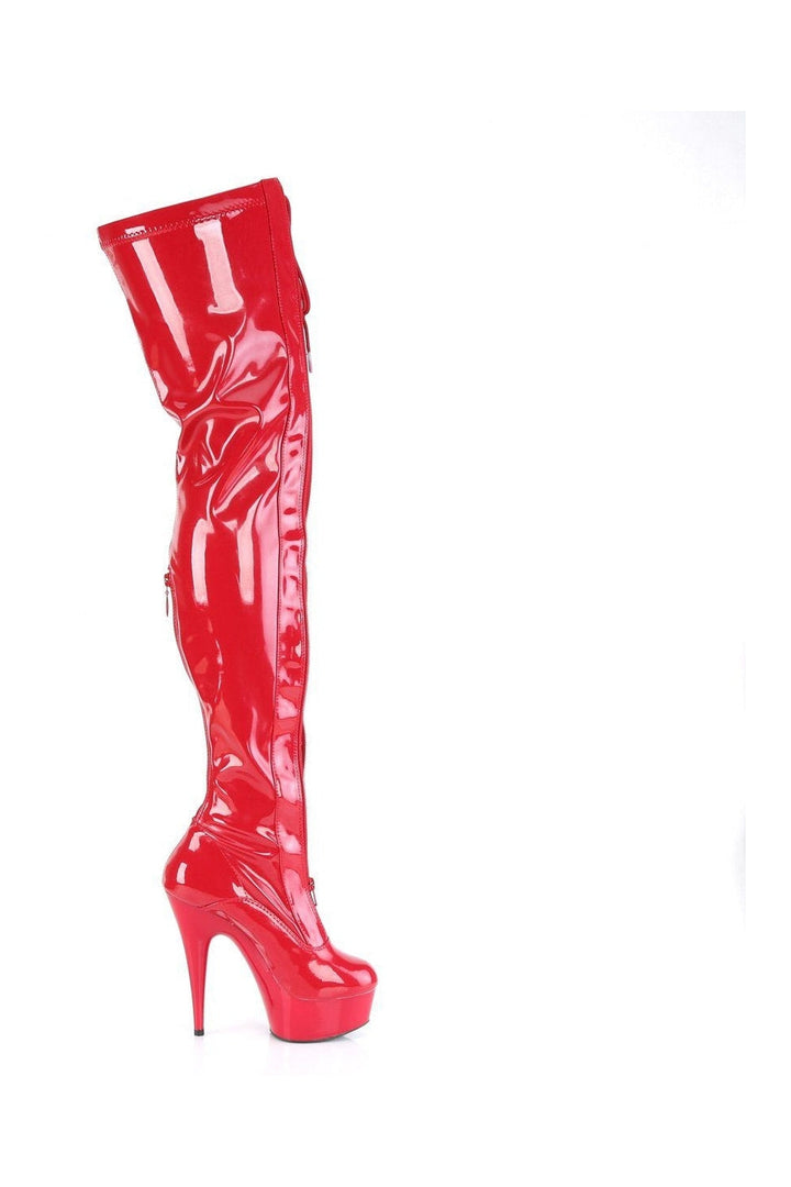 DELIGHT-3027 Thigh Boot | Red Patent-Thigh Boots-Pleaser-SEXYSHOES.COM