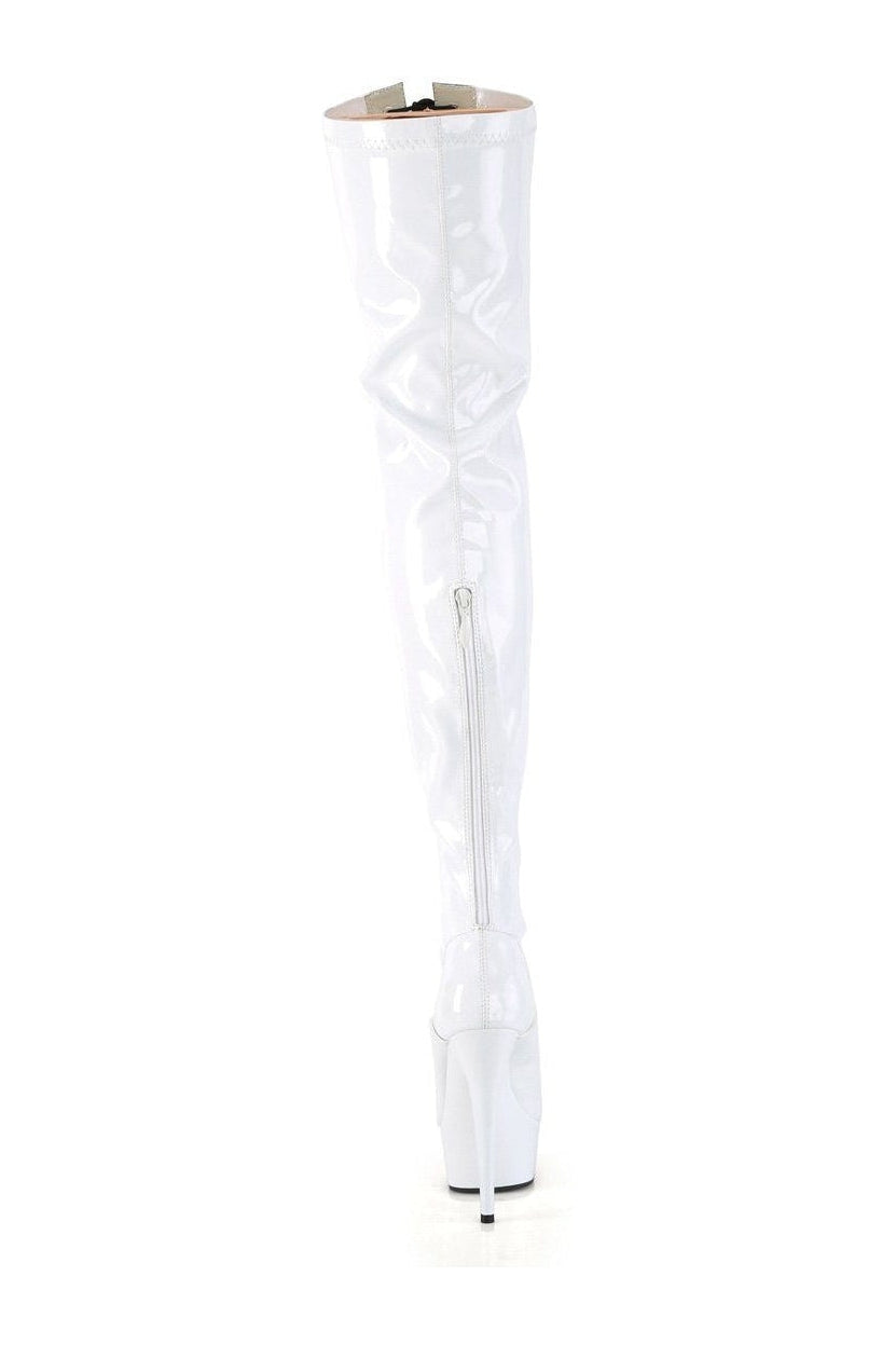 DELIGHT-3027 Thigh Boot | White Patent-Thigh Boots-Pleaser-SEXYSHOES.COM
