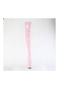 Pleaser DELIGHT-3063 Pink Patent Thigh Boot in Pink Patent